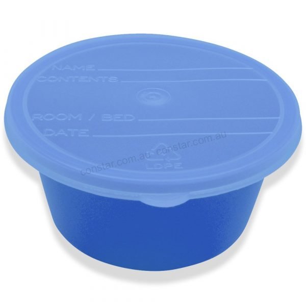 250ml Blue Denture Bowl & Lid x 10pcs