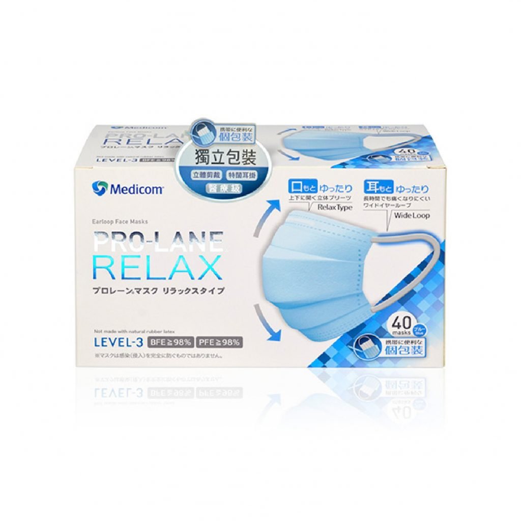 MEDICOM Pro-Lane Relax Surgical Earloop Mask Level 3 Individually Packed