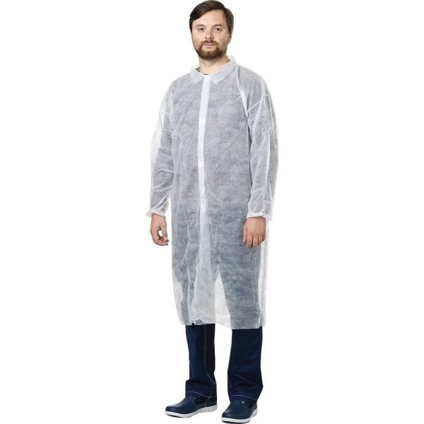Task Medical Non Woven Lab Coat / White