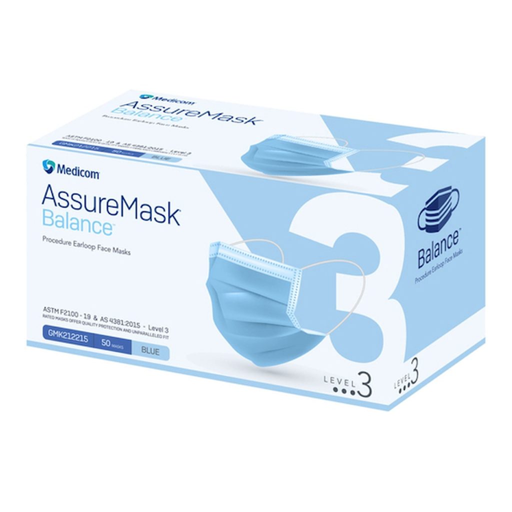 Medicom Assure Level 3 Blue Face Mask With Earloop - Image 2