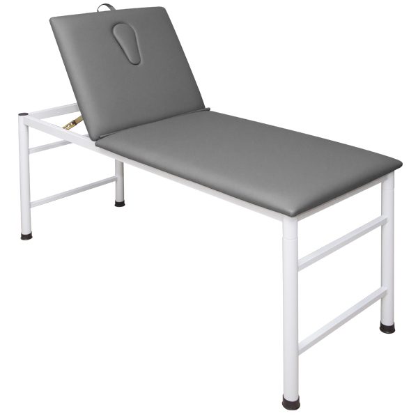 Task Medical Standard Examination Couch, Fixed Height, Adjustable Headrest 250KG SWL, Round Legs / Available in Grey, Navy Blue & Black