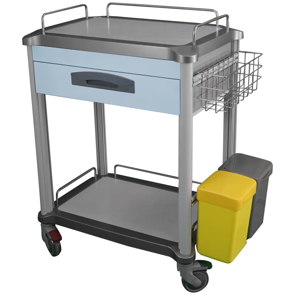 Task Medical Treatment Trolley 1 Drawer / Available in Blue & White - Image 4