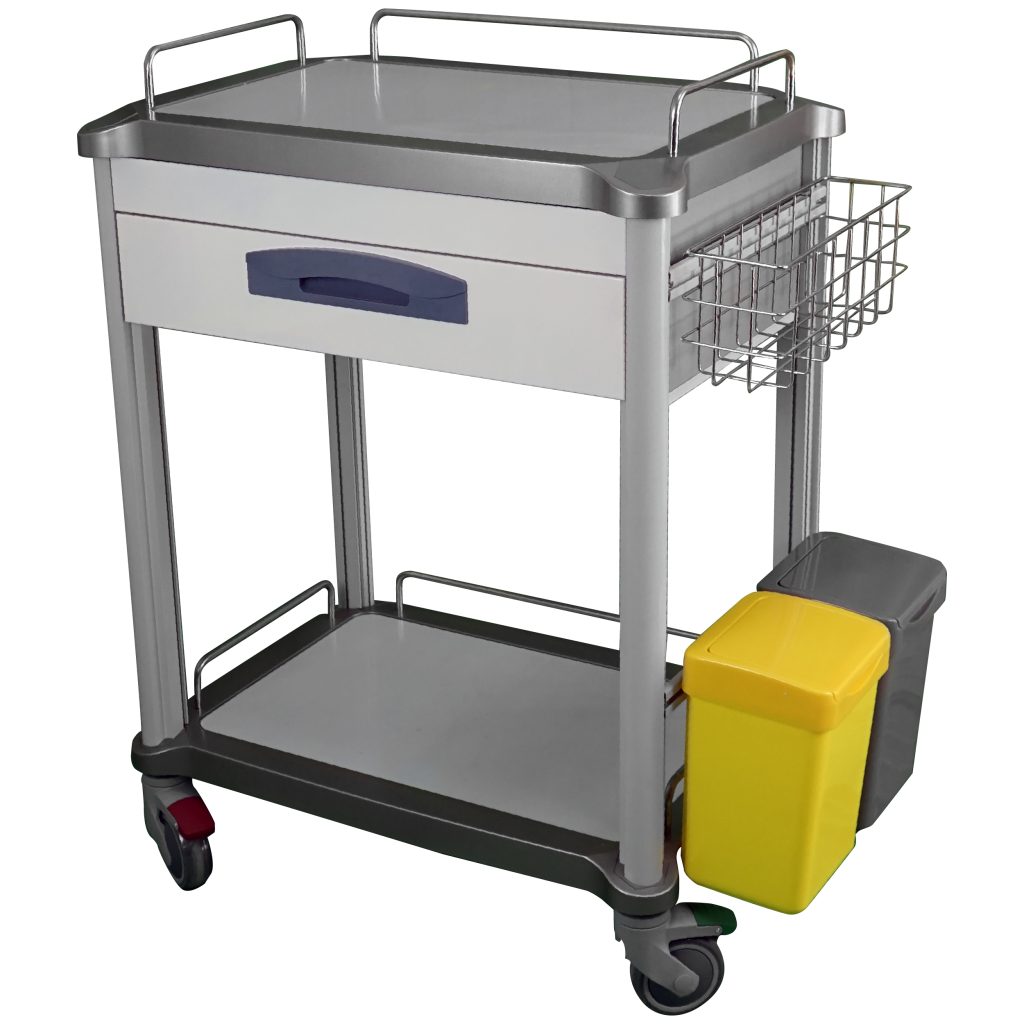 Task Medical Treatment Trolley 1 Drawer / Available in Blue & White - Image 3