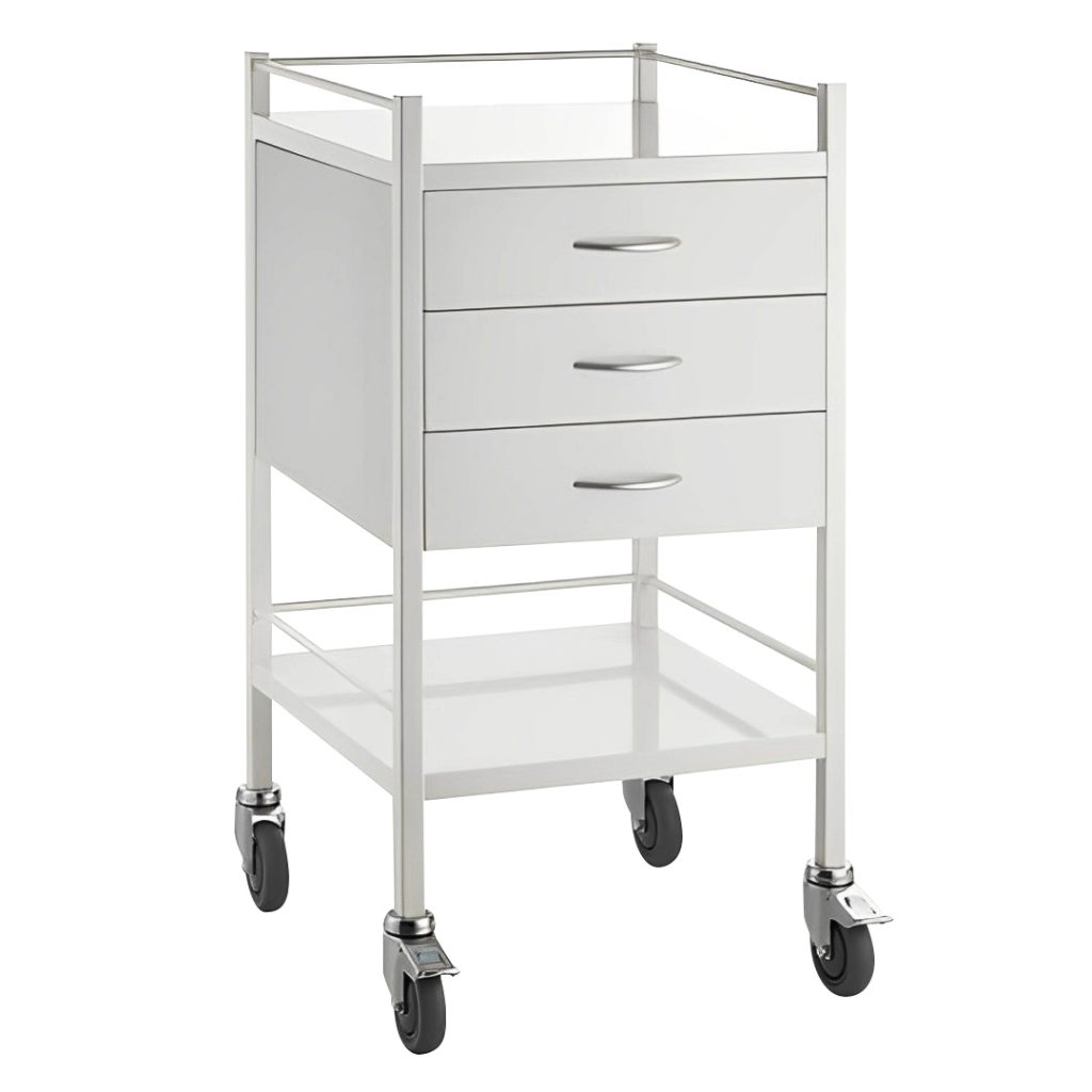 Task Medical Powder Coated Trolley 3 Drawer