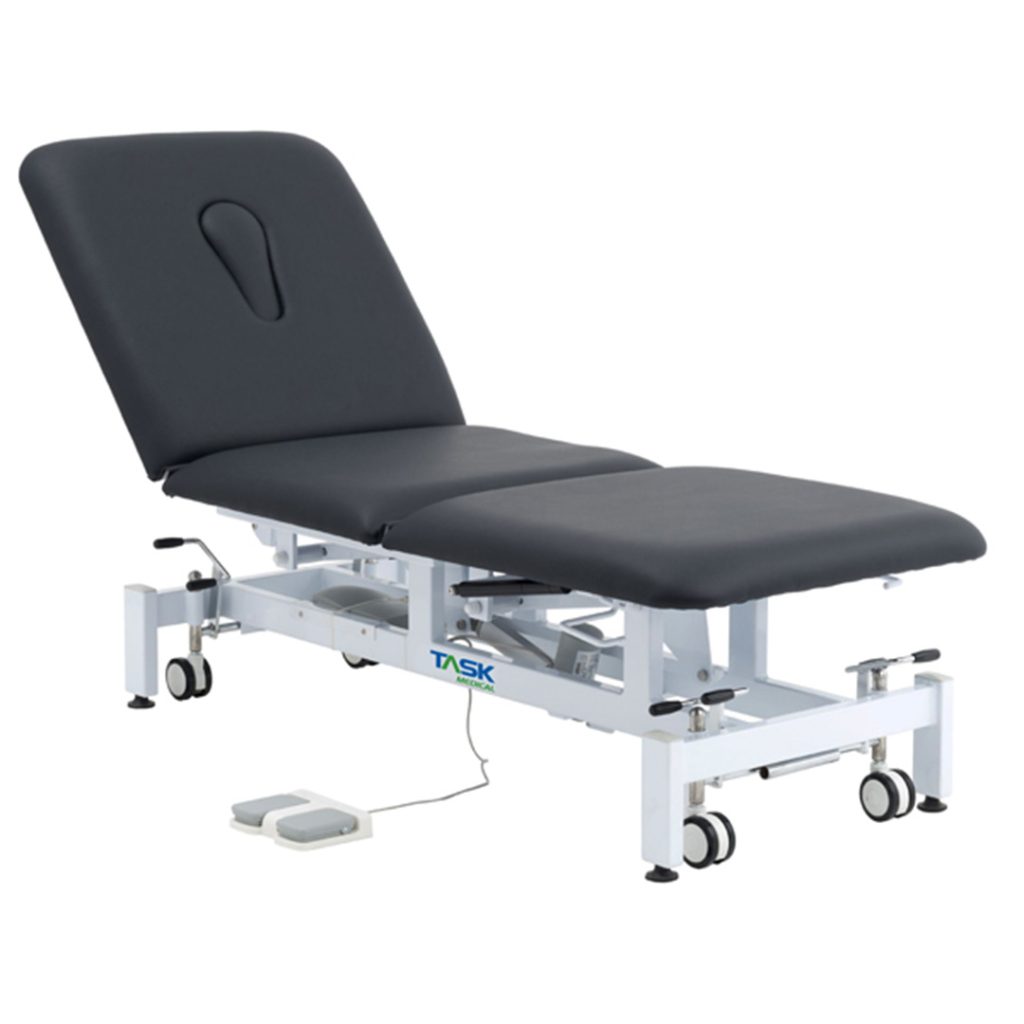 Task Medical Hi-Lo Examination Couch 3 Section 1 Motor 70cm Wide / Available in Navy Blue, Grey & Black - Image 7