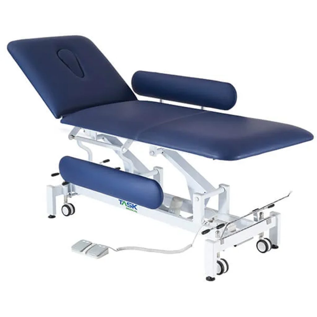 Task Medical Hi-Lo Examination Couch With Side Rails 3 Section 1 Motor 70cm Wide / Available in Navy Blue & Black - Image 4