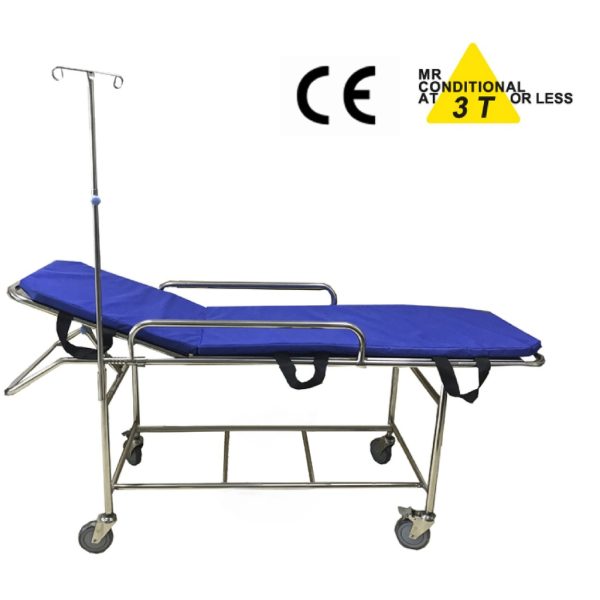 Task Medical MRI Safe Conditional Fixed Height Stretcher Trolley