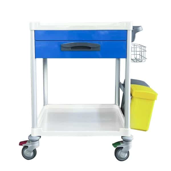 Task Medical Hospital Treatment Trolley 1 Drawer - Blue