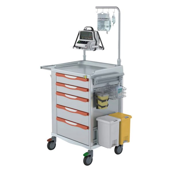 Task Medical Premium Emergency Trolley - Grey