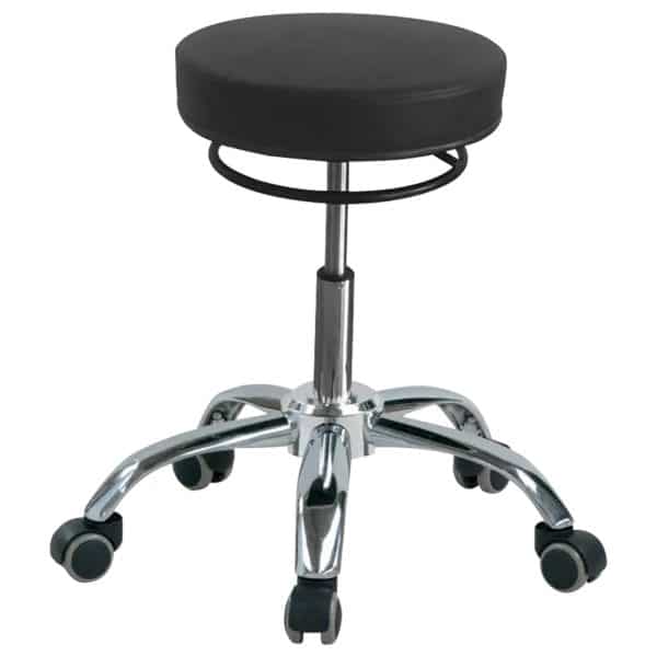 Task Medical Round Stool with Ring, Black or Navy Blue