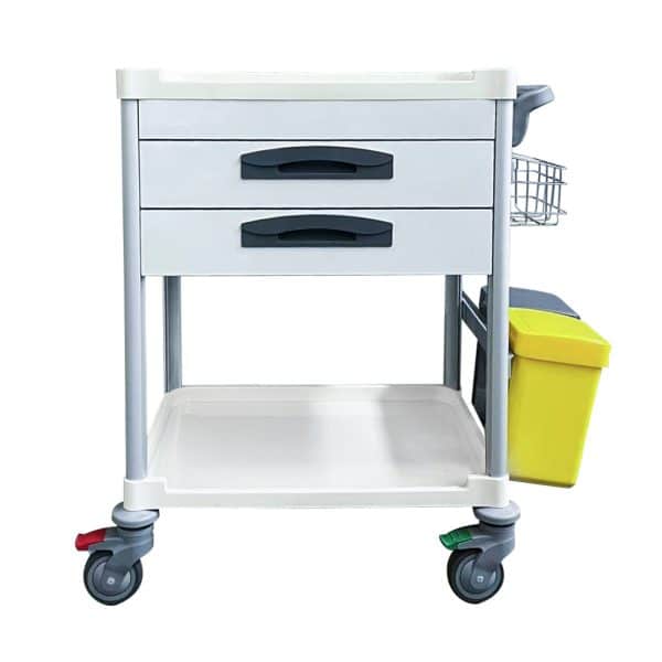 Task Medical Hospital Treatment Trolley 2 Drawer - White