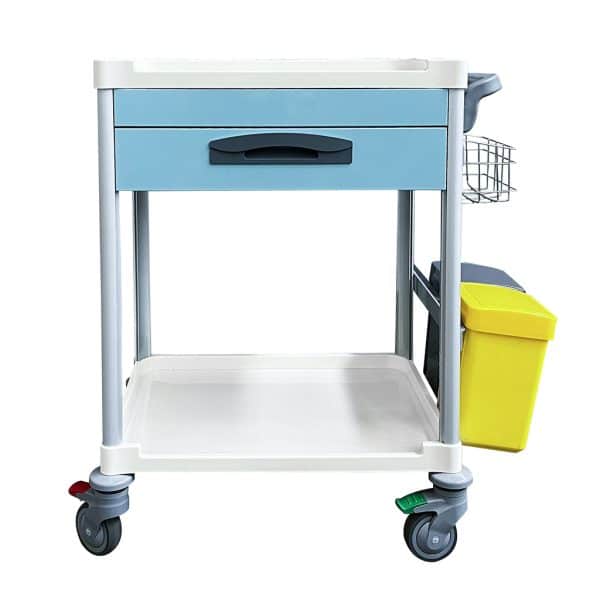 Task Medical Hospital Treatment Trolley 1 Drawer - Light Blue