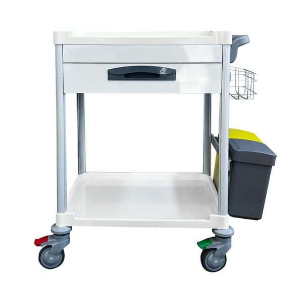 Task Medical Hospital Treatment Trolley 1 Drawer - White