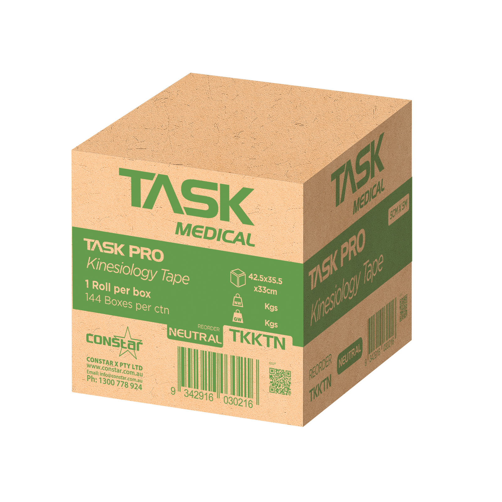 Task Pro Kinesiology Tape 5CM x 5M - Neutral - Image 3