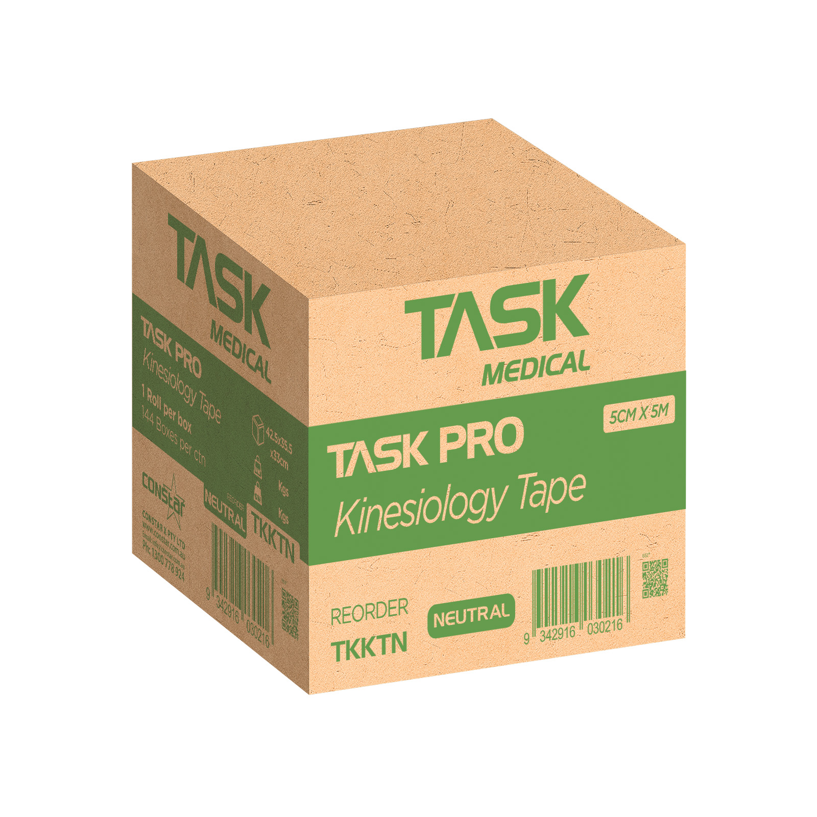 Task Pro Kinesiology Tape 5CM x 5M - Neutral - Image 9