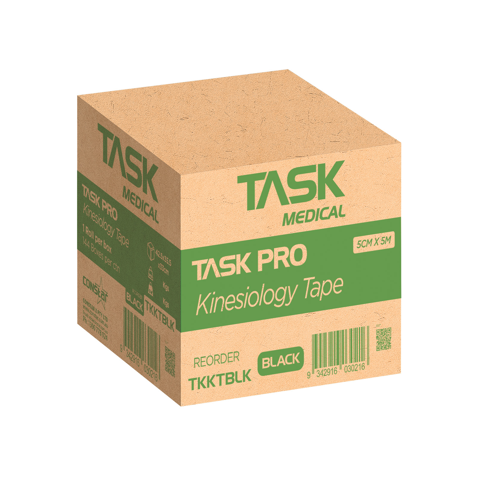 Task Pro Kinesiology Tape 5CM x 5M - Black - Image 9
