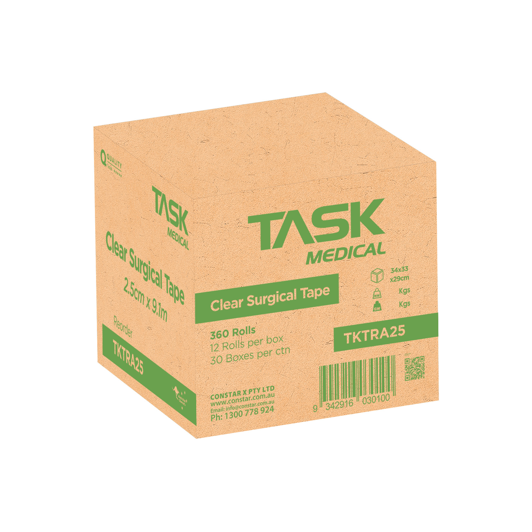 Task Medical Clear Surgical Tape 2.5CM x 9.1M - Image 5