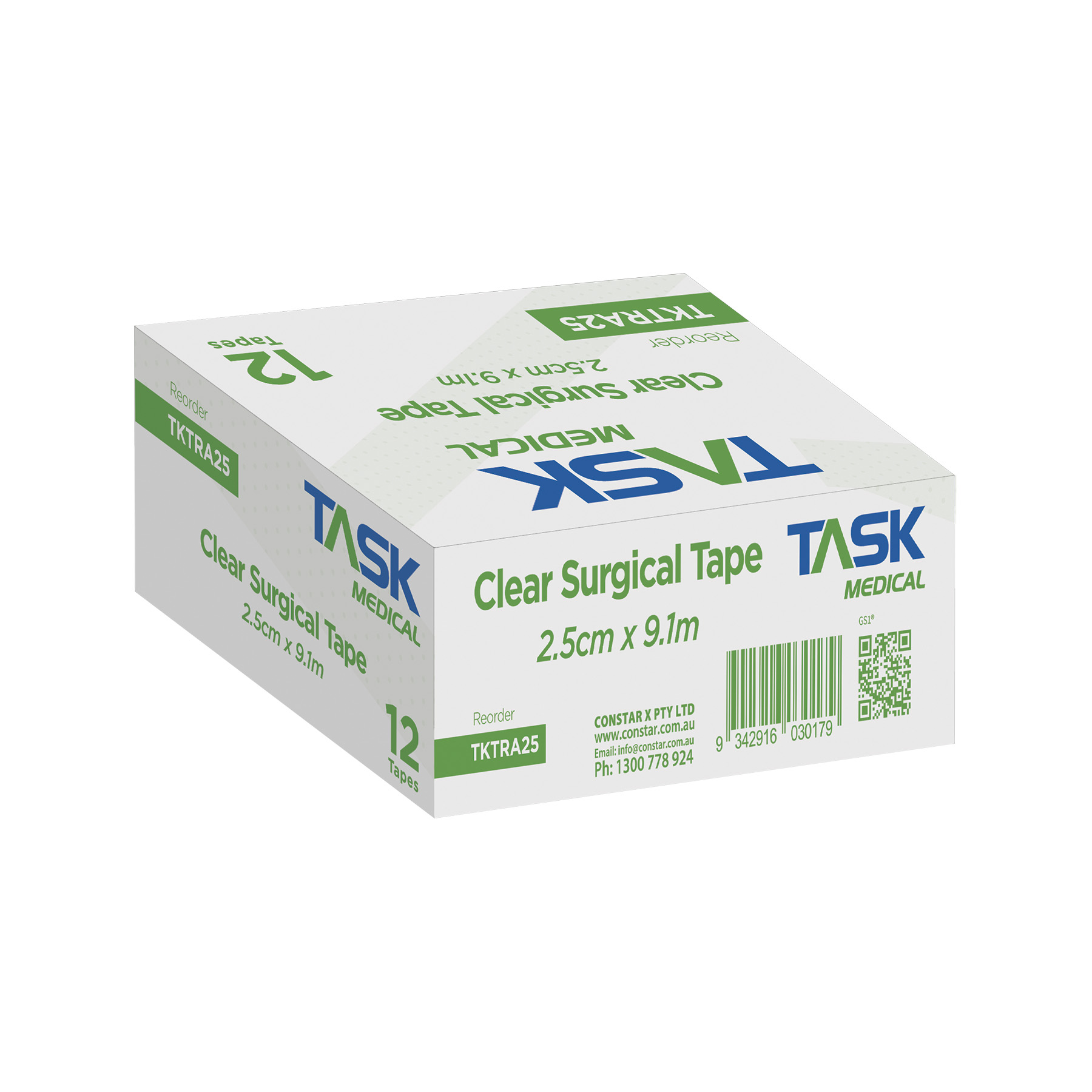 Task Medical Clear Surgical Tape 2.5CM x 9.1M - Image 3