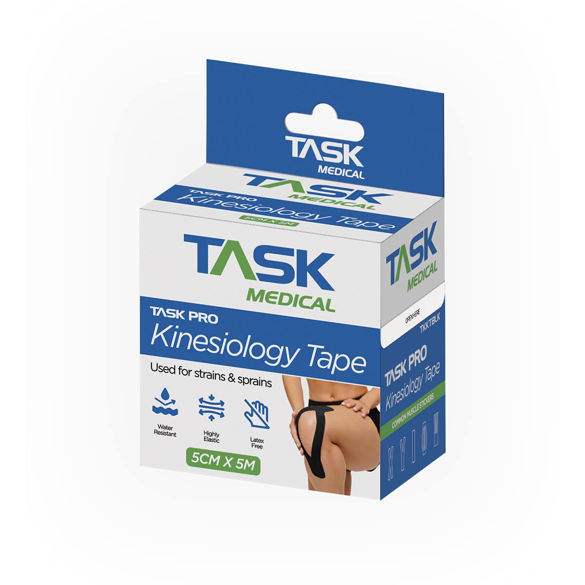 Task Pro Kinesiology Tape 5CM x 5M - Black
