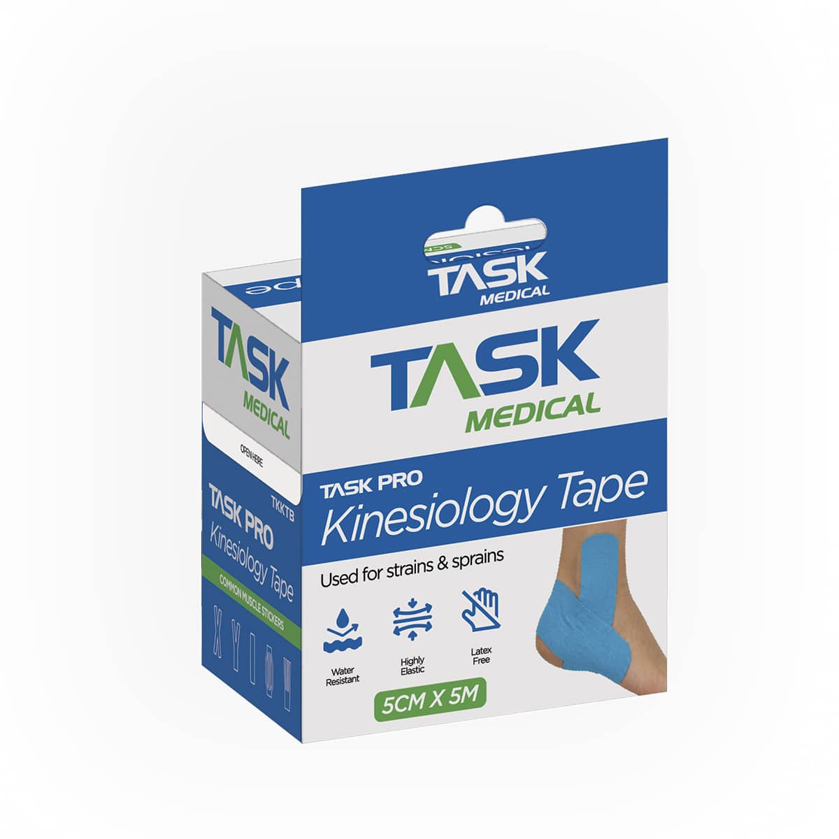 Task Pro Kinesiology Tape 5CM x 5M - Blue - Image 11