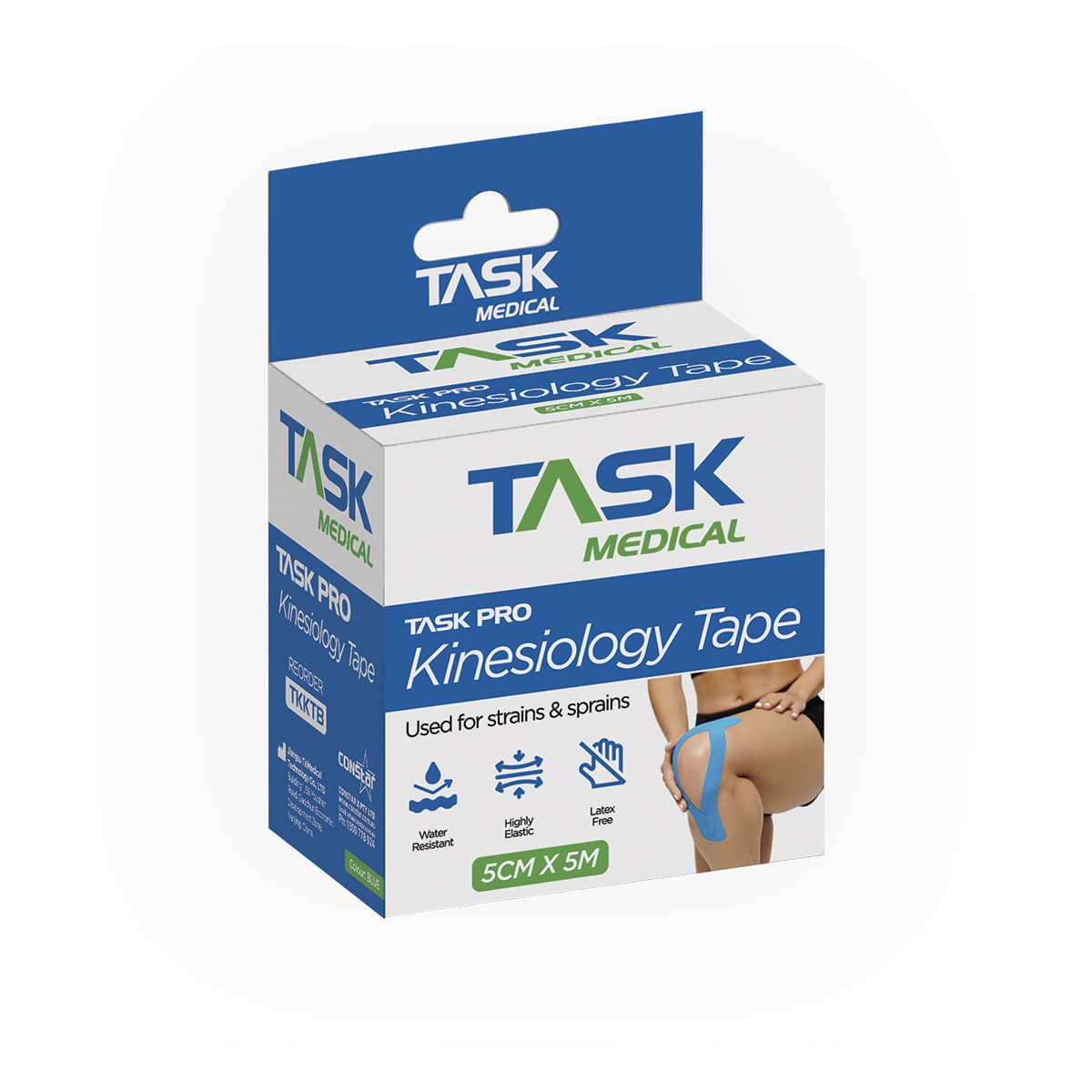Task Pro Kinesiology Tape 5CM x 5M - Blue - Image 5