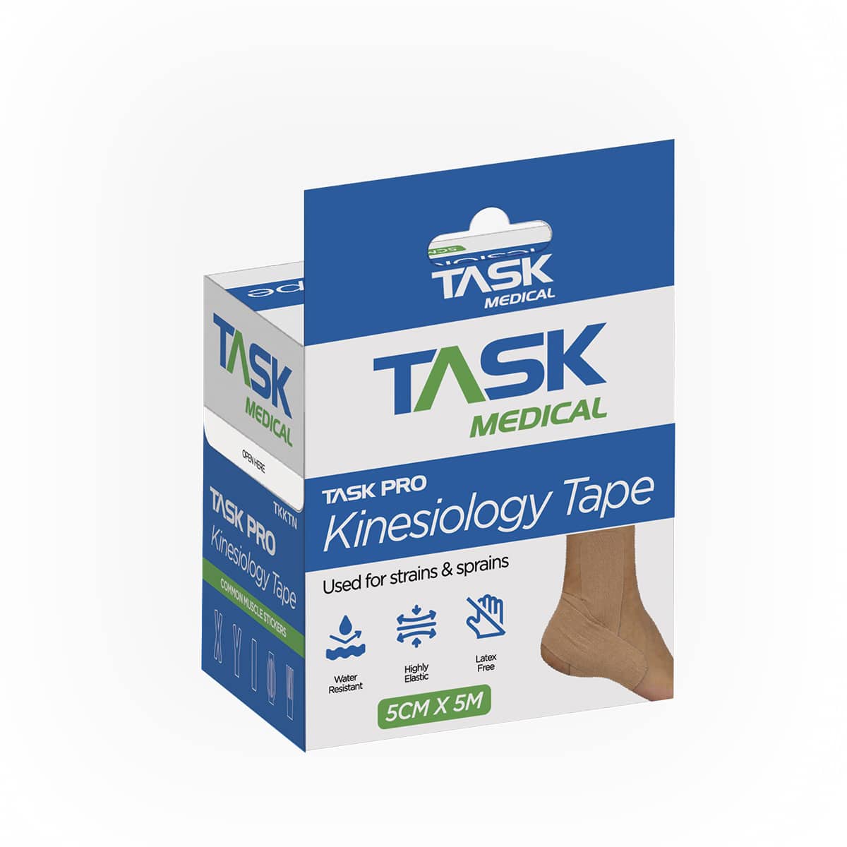 Task Pro Kinesiology Tape 5CM x 5M - Neutral - Image 11